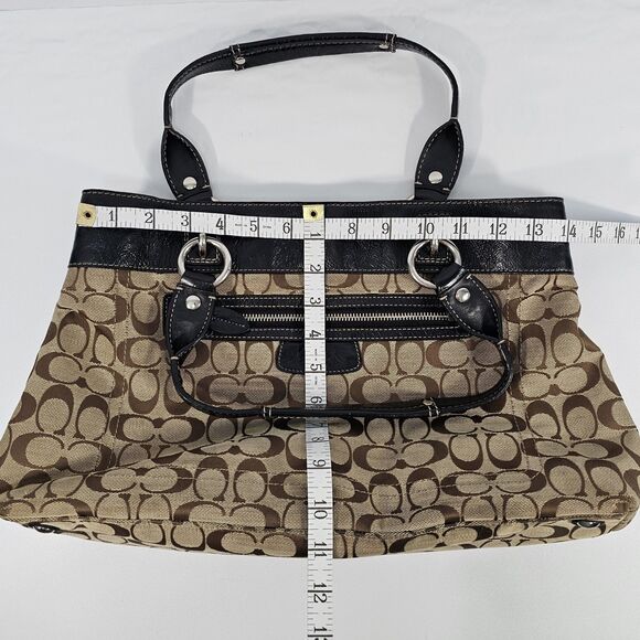 Y2K Coach Penelope Signature Monogrammed Shoulder Purse Tan & Brown - Picture 9 of 10